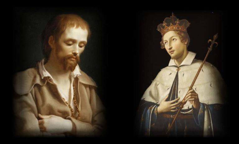 S. Bento José Labre e S. Luís de França dois santos, um mendigo, outro, rei